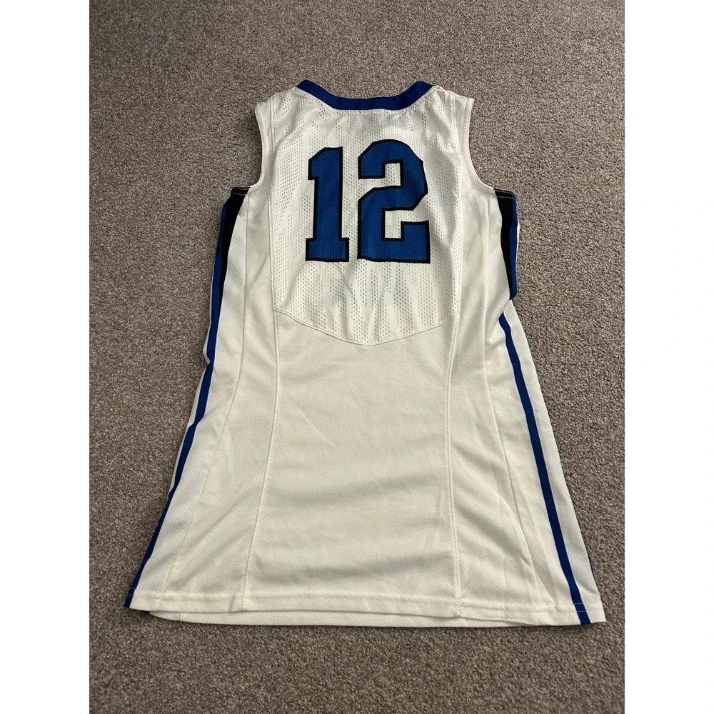 Nike Boys Town Basketball Jersey Mens Small White Blue #12‎ Excellent Sleeveless